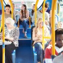 Passengers on the bus.